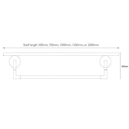 Lower Rail Plumbing Pipe Fitting Single Shelf dimensions