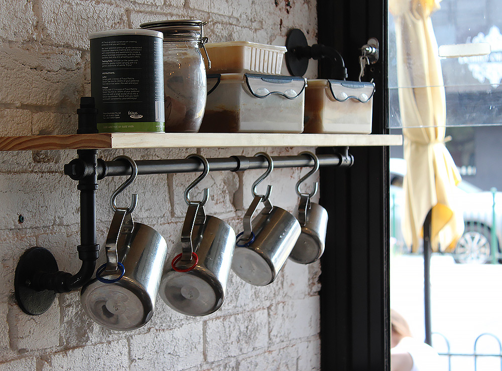 Cafe shelf and rail