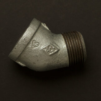 25mm (1 Inch) Gal 45 Degree Elbow Fitting M&F