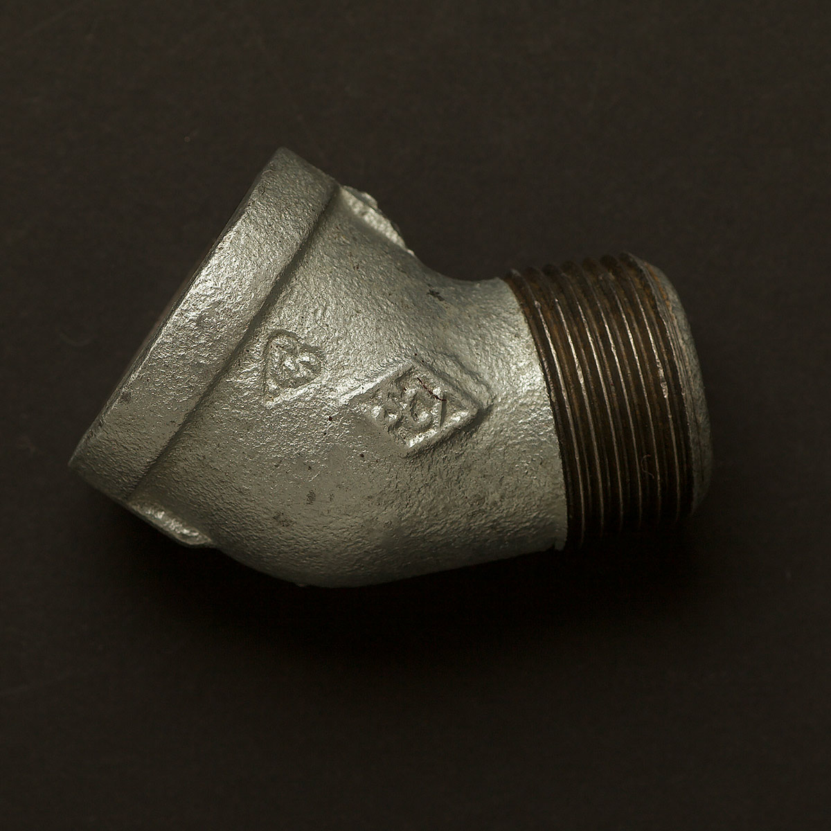 25mm (1 Inch) Gal 45 Degree Elbow Fitting M&F