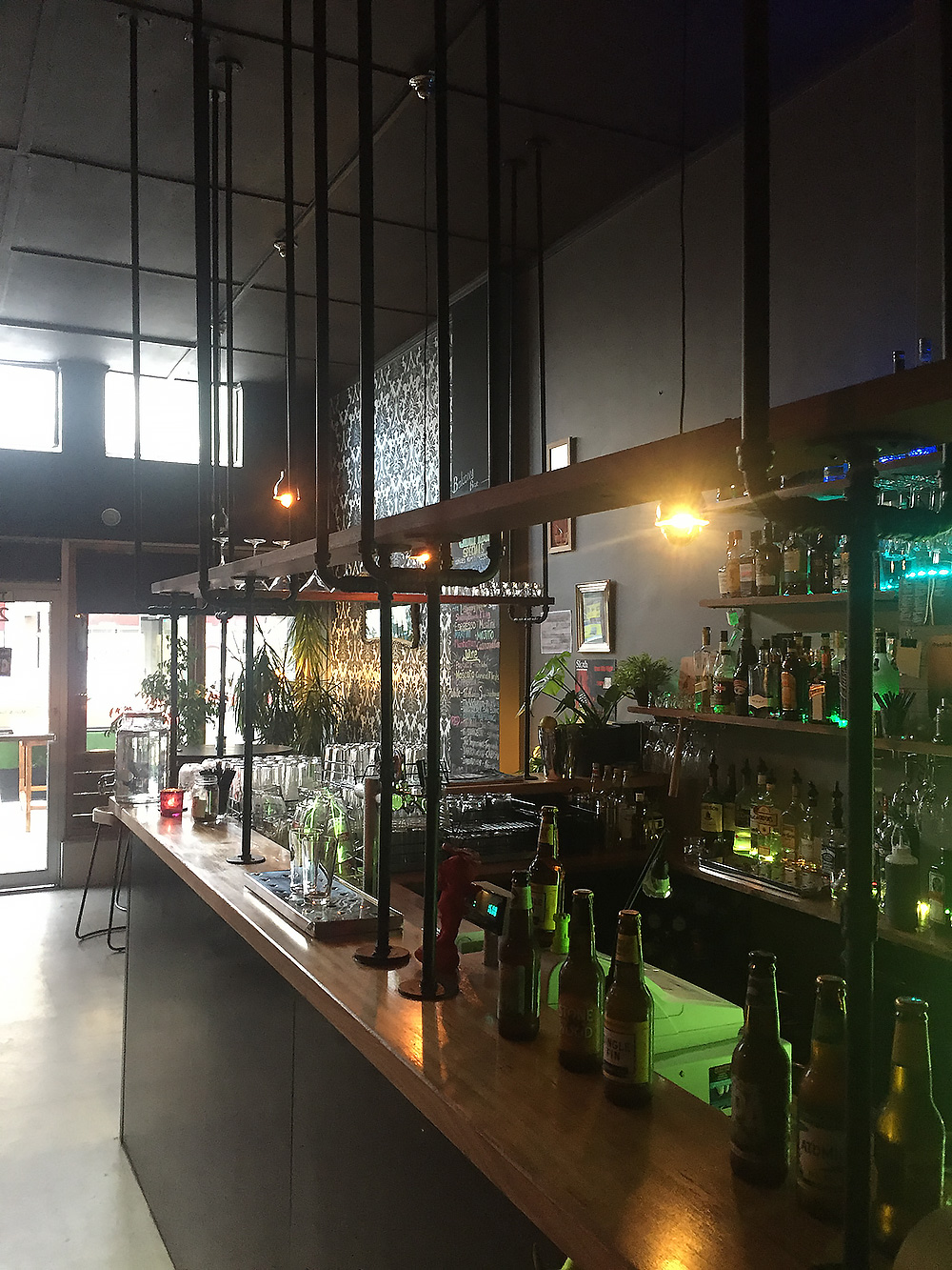 Industrial Overhead Bar Shelf - Sloth Bar Footscray