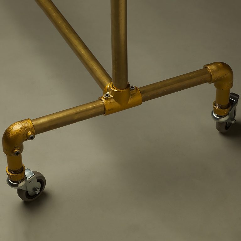 Industrial Brass Pipe Clothing Rack Perfect for Your Industrial Themed