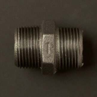 15mm (Half Inch) Black steel Hex Nipple Fitting M&M