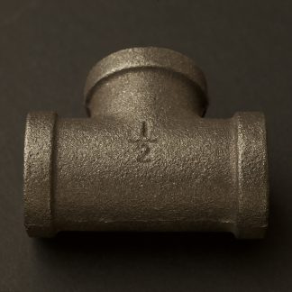 22mm (Half Inch) Black Steel Tee Fitting F&F