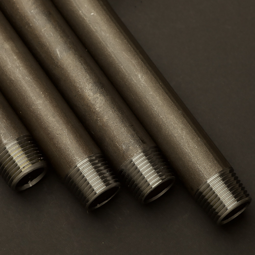 22mm Half Inch Threaded Black Steel Pipe Set Lengths