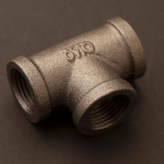 15mm (Half Inch) Black Steel Tee Fitting F&F