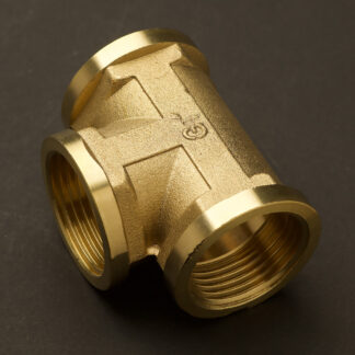 One inch Solid Brass 34mm Tee Fitting F&F