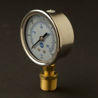 Half inch steel case 15mm pressure gauge