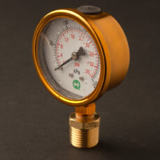 Half inch steel case brass color 15mm pressure gauge