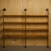 Plumbing pipe four level floor shelf kit