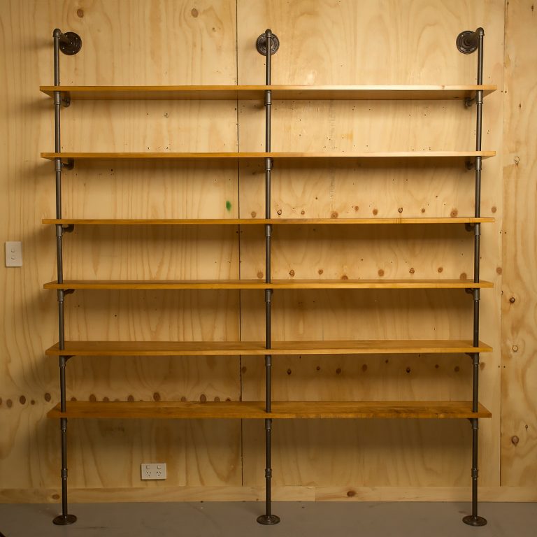 Black surface Formply shelf for wall mounted pipe shelf Pipe Furniture