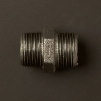 36mm (1 inch) Black steel Hex nipple fitting M&M