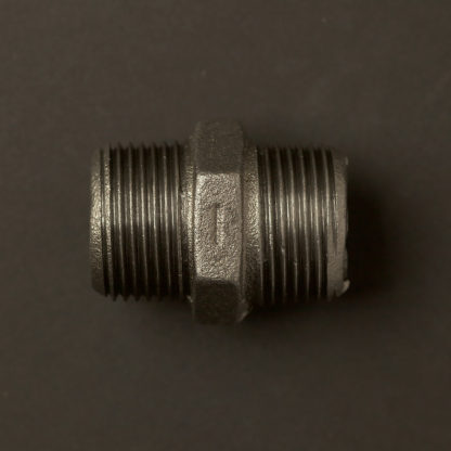 36mm (1 inch) Black steel Hex nipple fitting M&M