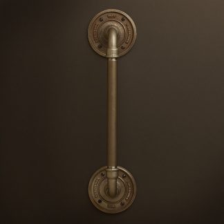 Half inch Black steel pipe fitting door handle with bend