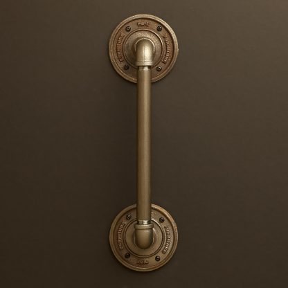 Half inch Black steel pipe fitting door handle with short elbow