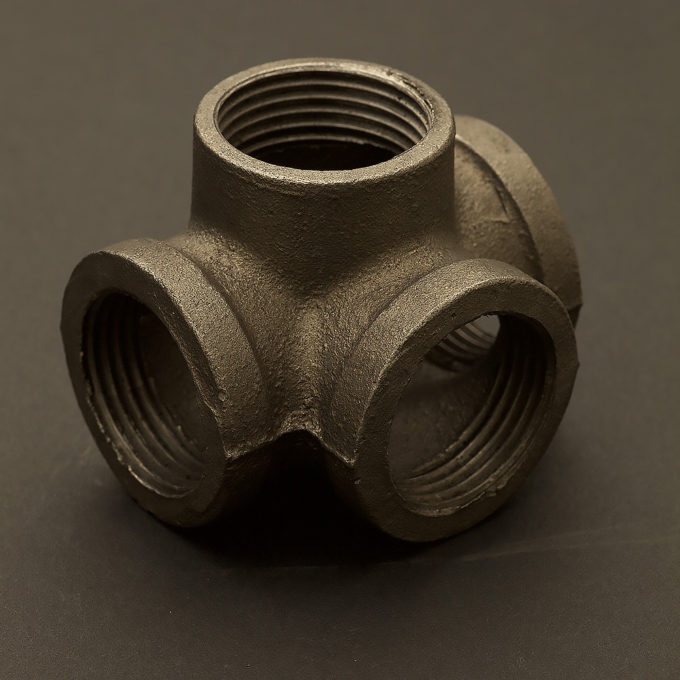 34mm (One Inch) Black Steel side outlet Tee