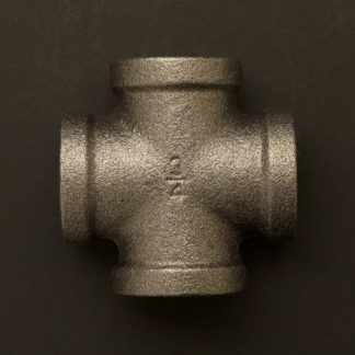 26mm (Three Quarter Inch) Black Steel Cross Fitting F&F