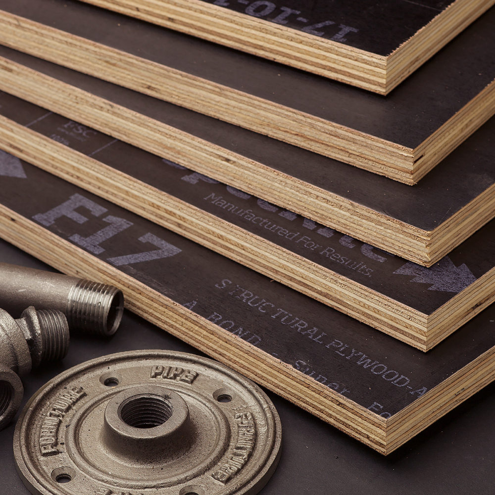 Black surface Formply shelf for wall mounted pipe shelf Pipe Furniture