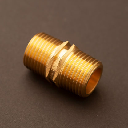 22mm (Half inch) Solid Brass Hex nipple M&M