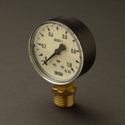 22mm (Half Inch) black case pressure gauge