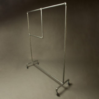 Industrial Galvanised Pipe Clothing Rack with segment