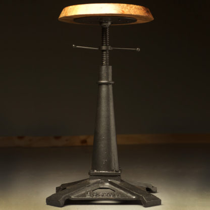 Industrial cast iron adjustable height bar stool