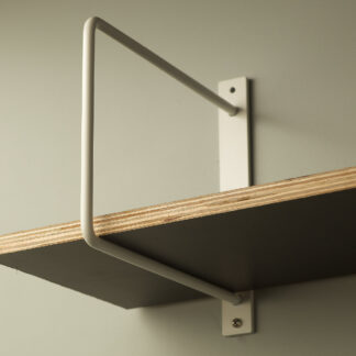 250mm deep plain steel D shelf bracket Antique White