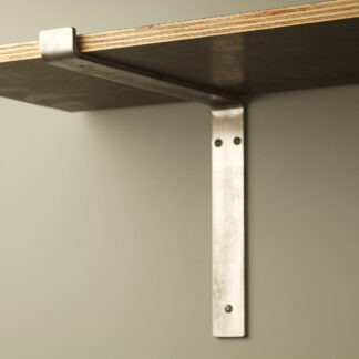 300mm deep plain steel under shelf bracket and shelf raw steel